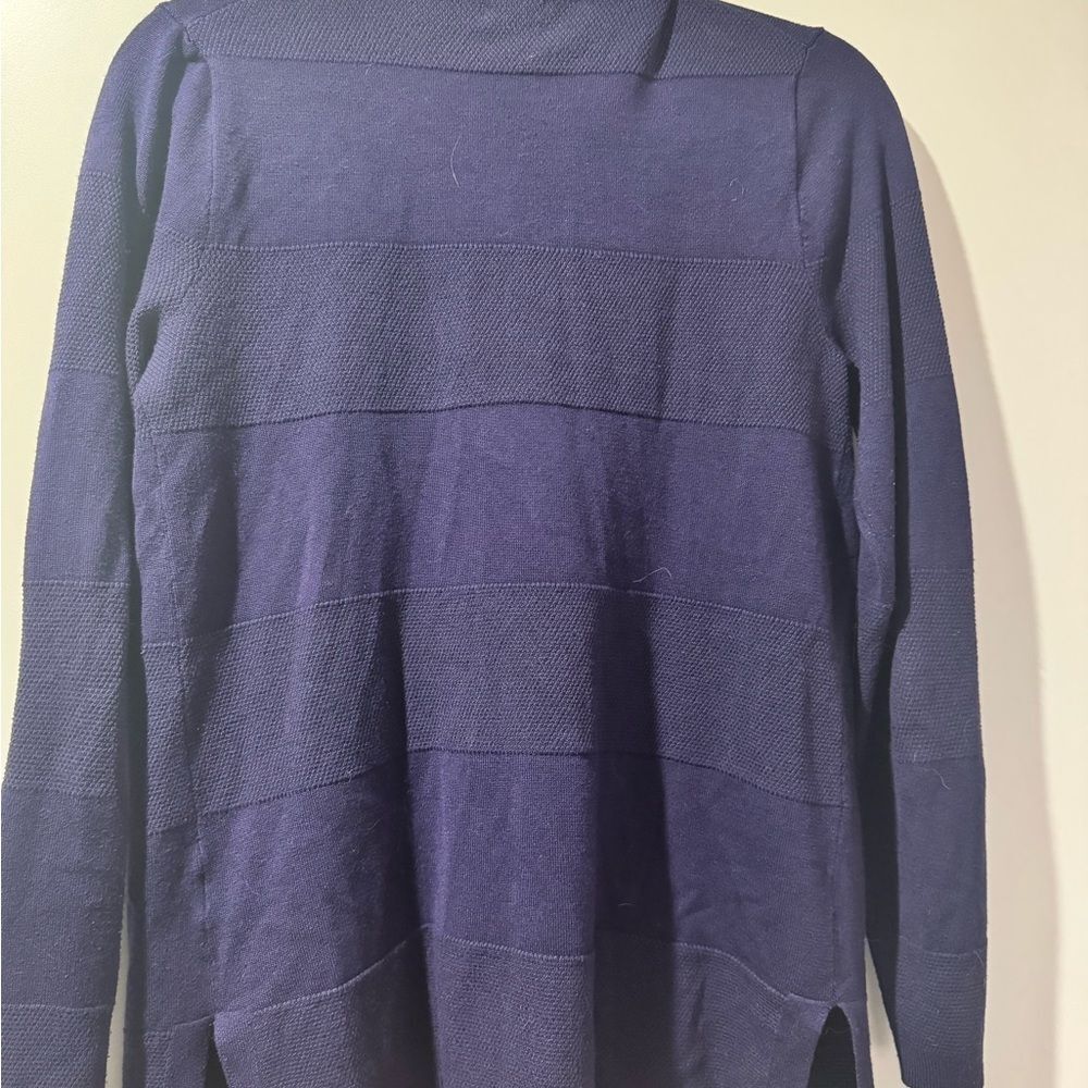 Spense Women's Deep Blue Striped Open Cardigan - Picture 4 of 5